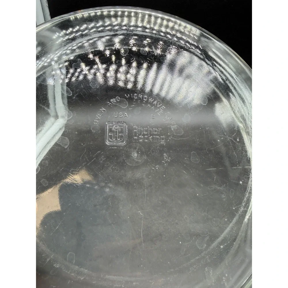 Anchor Hocking Clear Glass Round Casserole Dish with Lid 2 Quart USA Made